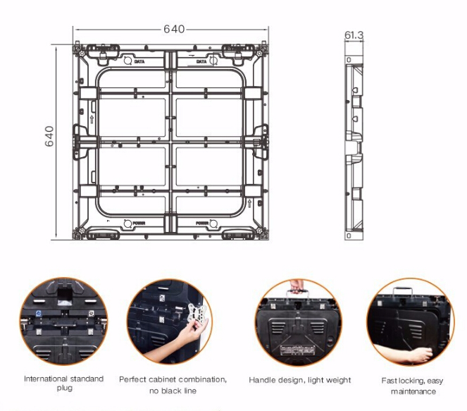 Full Color P5 LED Wall Screen Display Outdoor High Brightness Alum Cabinet